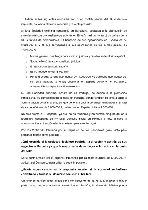 Practica Tema 1 Ejercicios Del Tema 1 Indicar Si Las Siguientes