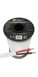 GearIT 12AWG Premium Heavy Duty Braided Speaker Wire 10 Feet With