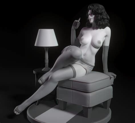 3d Stl Naked Woman Femme Fatale Digital Drawing File 3d Printer In