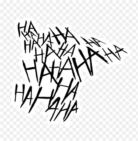 Haha Joker Laugh Black Text White Border Sticker PNG