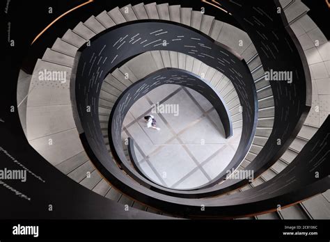 Helsinki Finland July 1 2020 The Spiral Staircase Of Oodi Library