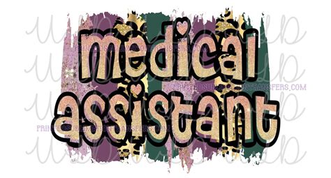 Medical Assistant Png Digital Design For Screens Or Sublimation Instant Download Pinkpurple