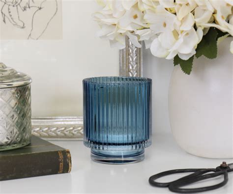 Verona Blue Glass Tealight Votive