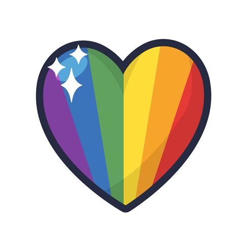 Lgbt Pride Heart Rainbow Flag Love Symbol Diversity And Freedom Flat Style Vector Icon With