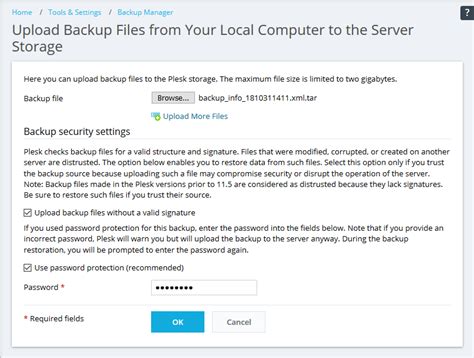 How To Upload A Plesk Xml Tar Xml Zip Backup File To Plesk Backup