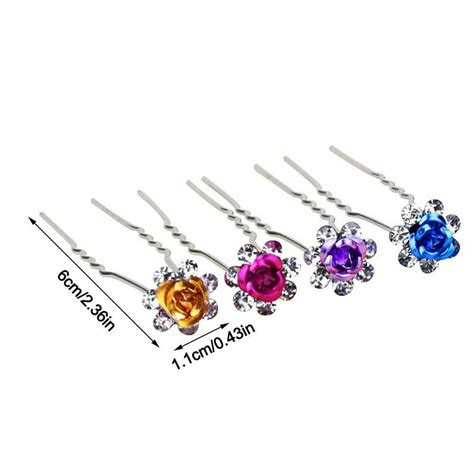 20pcs Headwear Rose Flower Hairpin Stick Hair Accessories Ebay