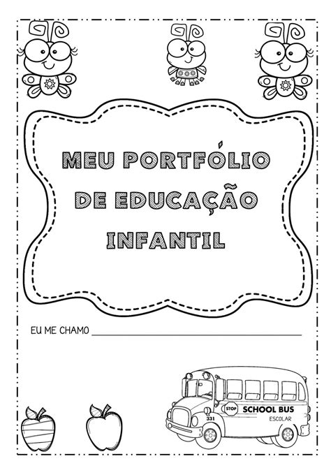 Capa Para Portf Lio Infantil Para Imprimir Fdplearn