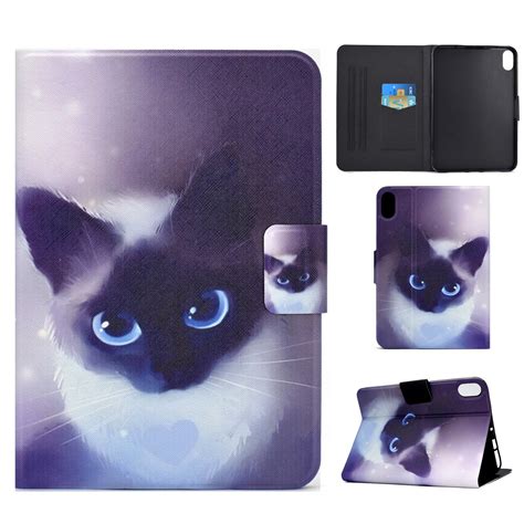 For Lenovo Legion Y700 Electric Pressed Smart Leather Tablet Case Blue Eyed Cat