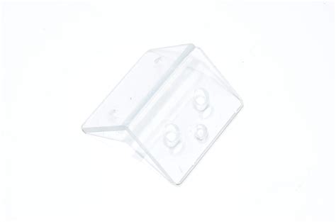 Plastic L-shaped mounting bracket 70x48x48mm with 2x 9.5mm, 2x 4mm, 1x 7.5mm holes