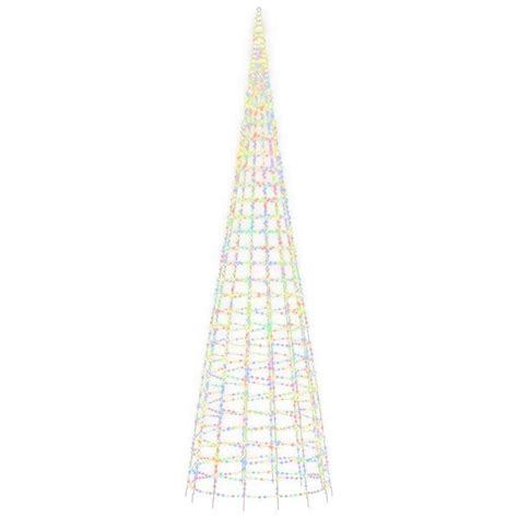 Christmas Tree Light On Flagpole Leds Colorful Vidaxl Ebay