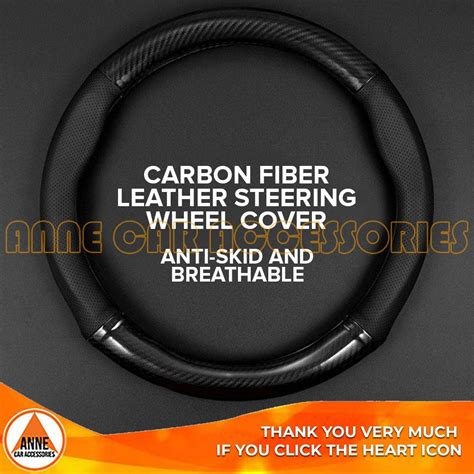 Universal Car Steering Steer Wheel Cover Carbon Fiber High Quality No