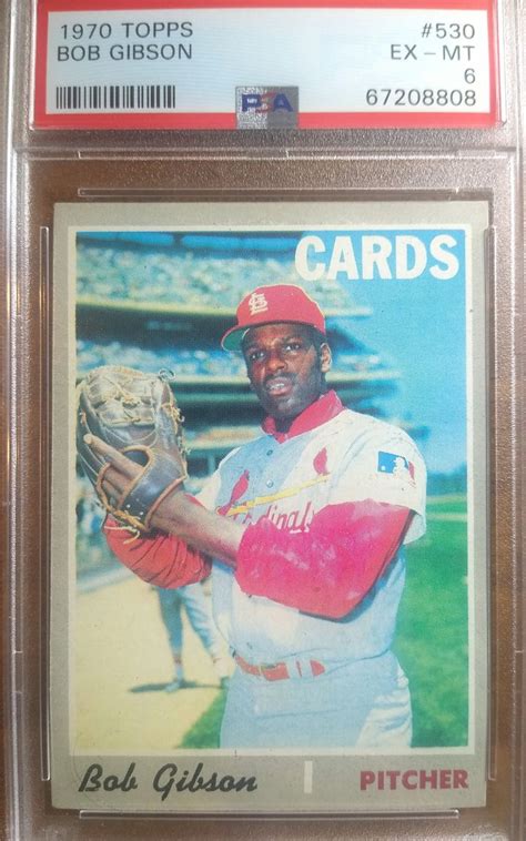 Topps Bob Gibson St Louis Cardinals Psa Ex Mt Etsy Bob