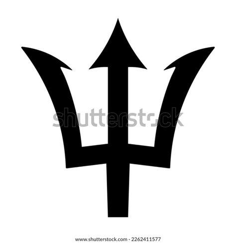 Barbados National Symbol Trident Black Sticker Stock Vector Royalty