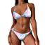 ZAFUL Women S Tie Dye Cinched String Triangle Bikini Set Low Waisted