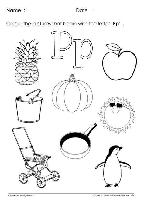 Letter P Worksheet For Kindergarten Worksheet Digital