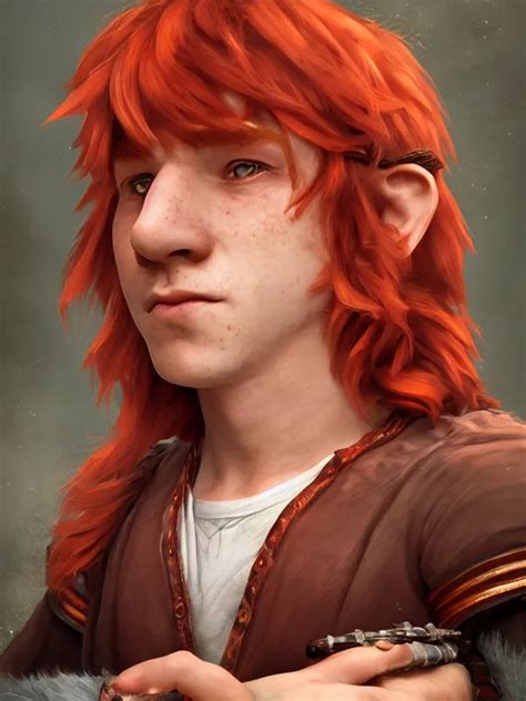 Portrait Art Of Red Haired Halfling Bard 2 1 Year Stable Diffusion