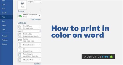 How To Print Documents In Color Using Microsoft Word