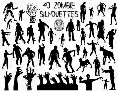 Zombie Silhouette Vector at Vectorified.com | Collection of Zombie ...