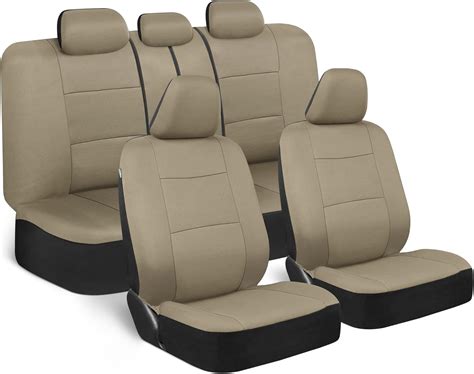 BDK PolyPro Car Seat Covers Full Set In Solid Beige Front And Rear