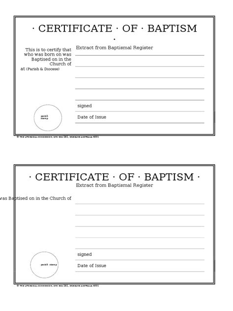 Free Baptism Certificate Template | PDF