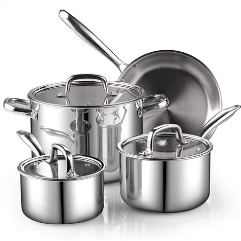 Amazon Cook N Home Piece Tri Ply Clad Stainless Steel Cookware