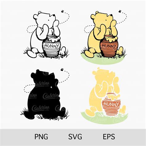 Winnie The Pooh Svg Png Pooh Baby Shower Classic Pooh Cake Topper