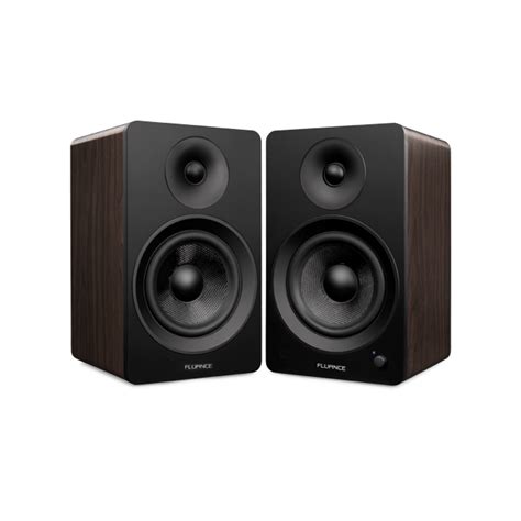 Ai41 Powered 5" Stereo Bookshelf Speakers - Black & Walnut | Fluance