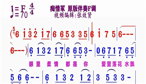 【张效贤爱音乐】原版伴奏f调《痴情冢》动态简谱粉丝数23134作品数10950 音乐视频 免费在线观看 爱奇艺