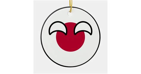 Funny Geeky Japan Countryball Flag Ceramic Ornament Zazzle