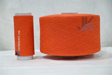 Open End Ply Orange Recycled Knitted Cotton Yarn Count At Rs