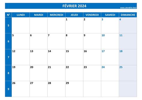 Semaine 6 2024 dates calendrier et planning hebdomadaire à imprimer