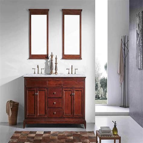 Eviva Elite Princeton Teak Solid Wood Bathroom Vanity Set With