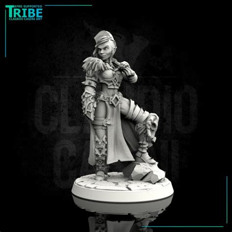 3d Printable 0071 Female Human Half Orc Tiefling Elf Barbarian Viking