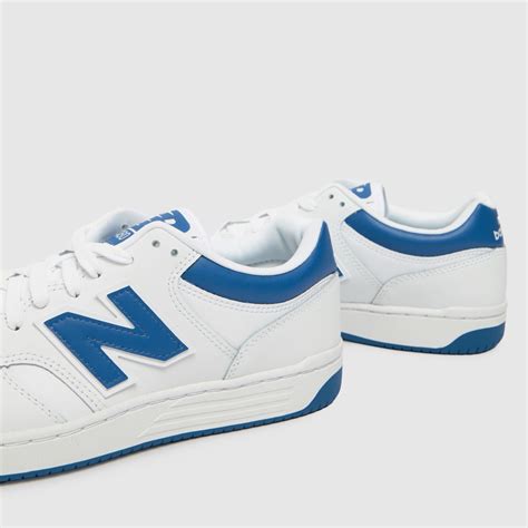 Mens White And Blue New Balance 480 Trainers Schuh