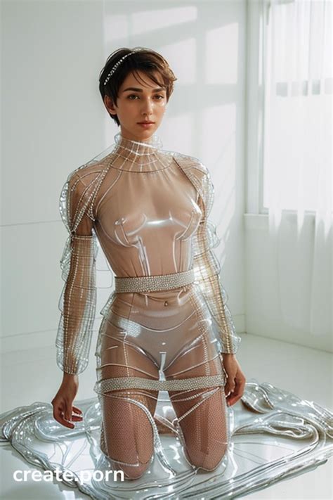 Natural Breast Transparent Clothing Kneeling AI Porn