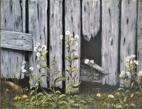 Old fence Painting by Лариса Коробкова | Saatchi Art