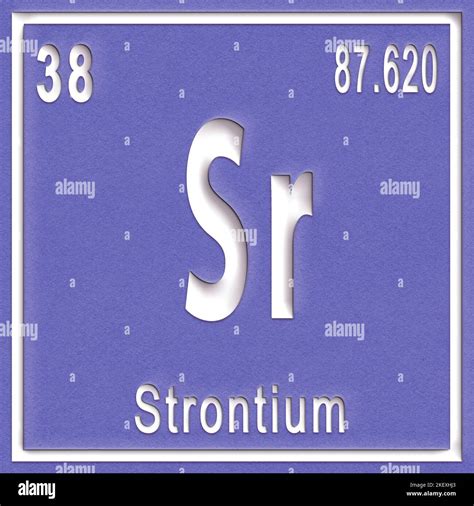 Strontium Chemical Element Sign With Atomic Number And Atomic Weight Periodic Table Element