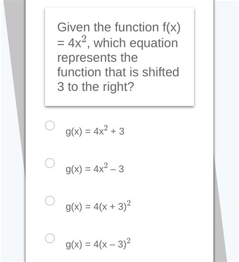 Solved Given The Function F X 4x2 ﻿which Equation