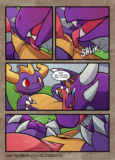 Rule 34 Blitzdrachin Comic Cynder Dragon Female Feral Male Spyro Spyro The Dragon Straight