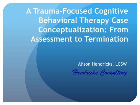 Pdf A Trauma Focused Cognitive Behavioral Therapy Case Therapy