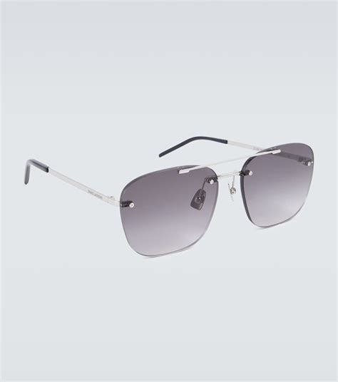 SL 309 Rimless Sunglasses In Silver Saint Laurent Mytheresa