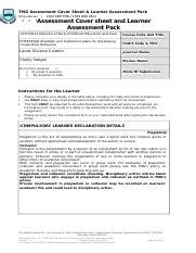 Chc Chcece Docx Tmg Assessment Cover Sheet Learner