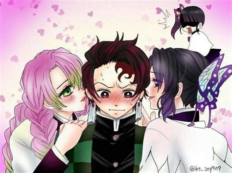 Mitsuri And Shinobu Bout Kiss Tanjiro RIZZ by ABSArt987 on DeviantArt