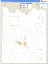 McCulloch County, TX Wall Map Basic Style by MarketMAPS