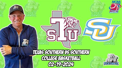 Texas Southern Vs Southern 2 19 24 Free College Basketball Picks And