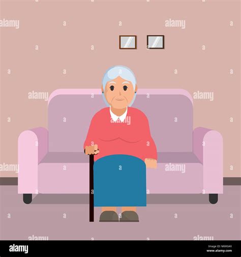 Grandmother Seated On Armchair Stock Vector Image And Art Alamy