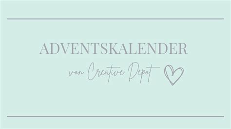 Creative Depot Adventskalender T Rchen Youtube