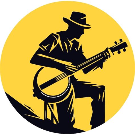 Silhouette Of A Banjo Player With A Classic Country Music Vibe Perfect