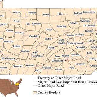 Pennsylvania county map. The study area included the entire ...