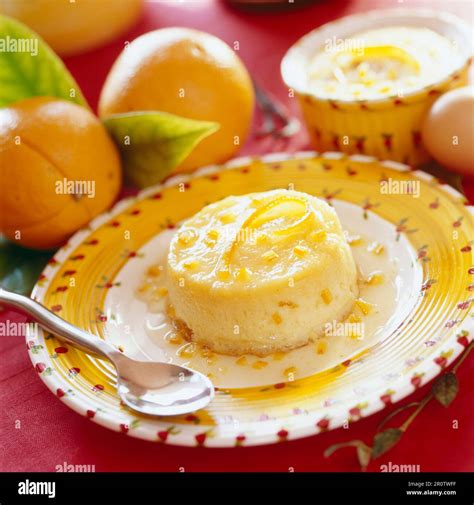 Baked egg custard Stock Photo - Alamy